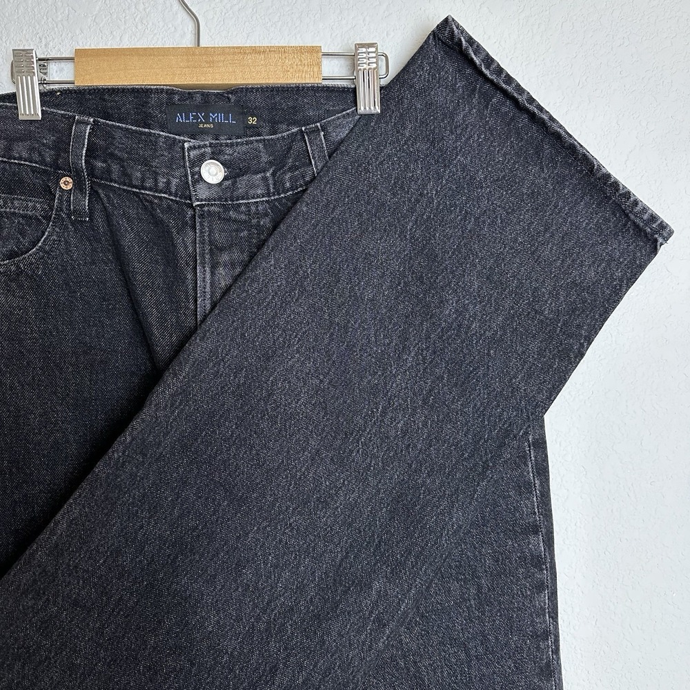 Alex Mill High‎ Rise Straight Relaxed Denim Jeans Women's 32x32 Faded Black Wash